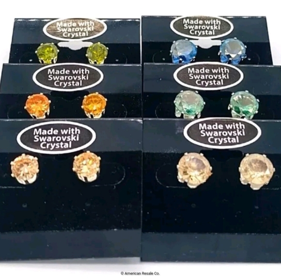 COPY - Authentic Swarovski® Elements Crystals Surgical Steel Stud Earrings 8MM … - Picture 1 of 9